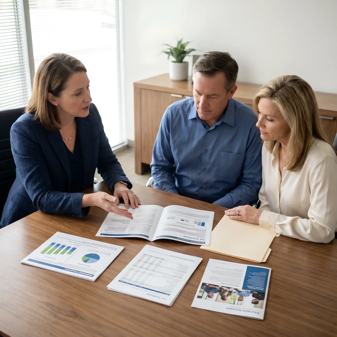 Advisor reviewing a family financial plan