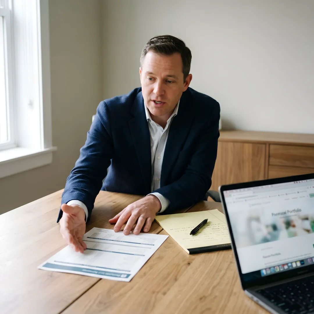 Advisor explaining life insurance planning process