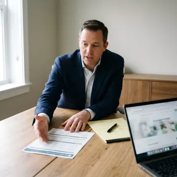 Advisor explaining life insurance planning process