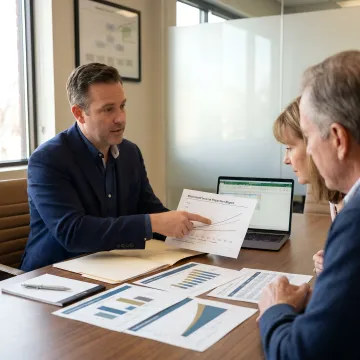 Retirement tax planning advisor meeting with clients