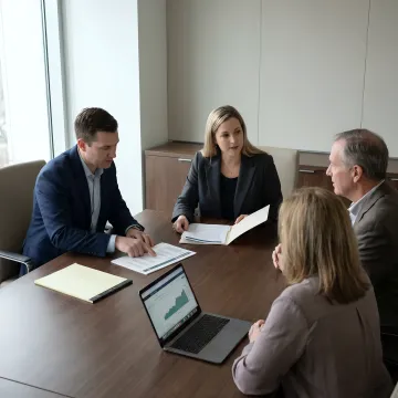 Advisors reviewing family wealth planning documents