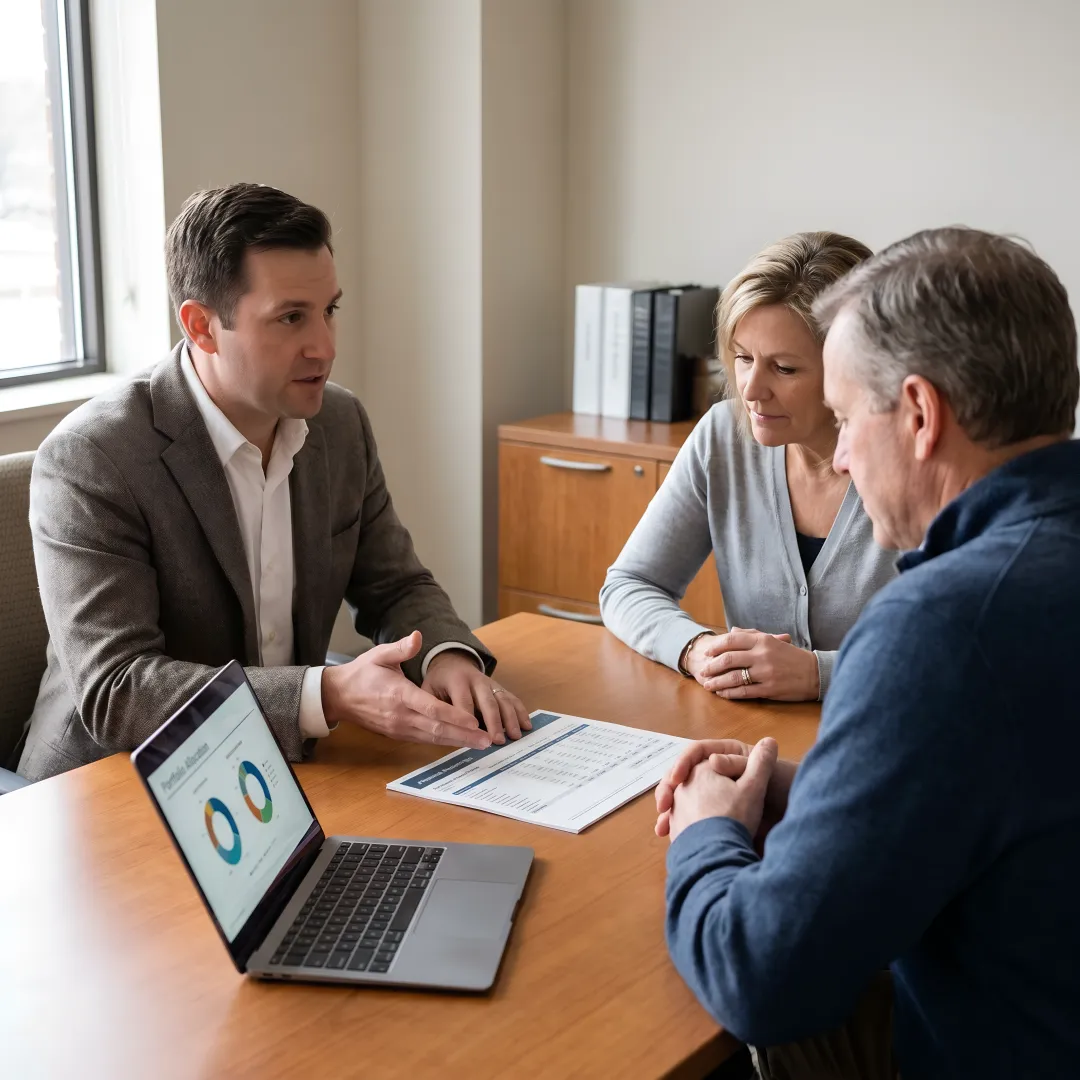 Advisor discussing early retirement income planning
