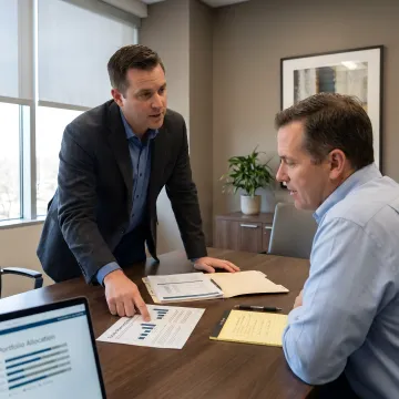 Financial advisor meeting with a business owner