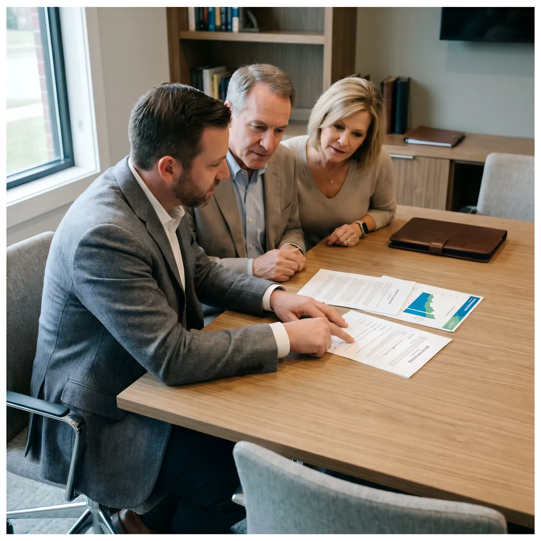 Financial planner reviewing estate tax and investment strategy