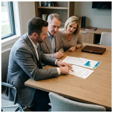 Financial planner reviewing estate tax and investment strategy