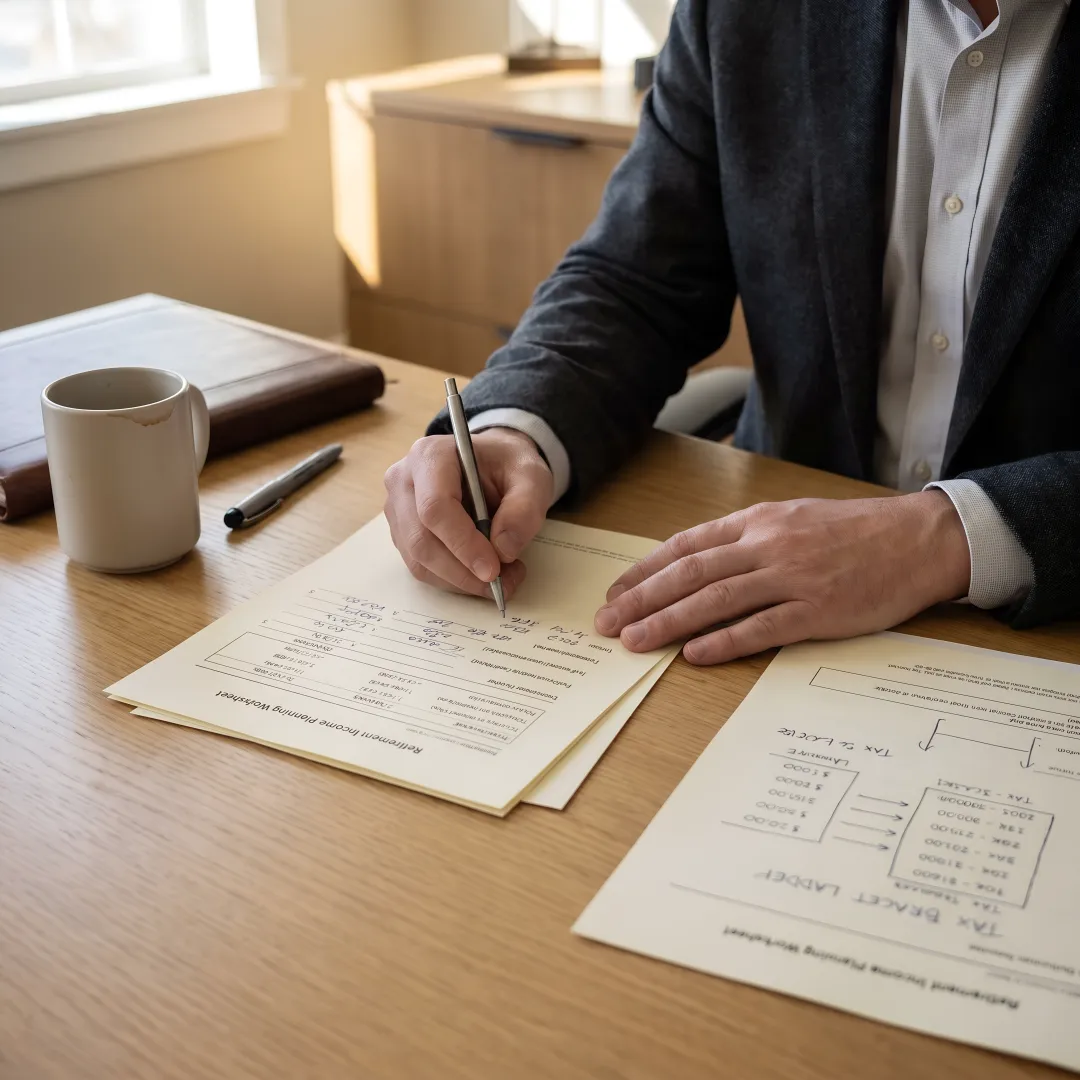 Advisor creating a retirement income planning roadmap
