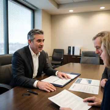 Financial advisor reviewing estate planning and rollover documents