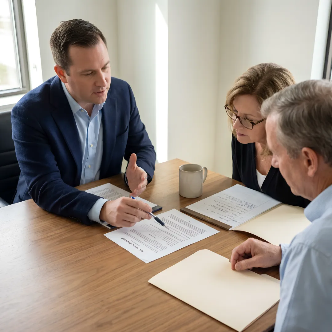 Advisor reviewing estate planning documents