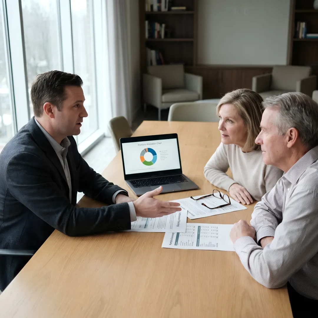 Financial advisor planning with a family