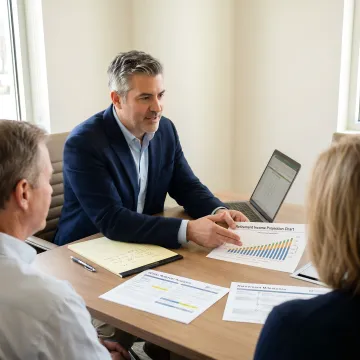 Advisor reviewing retirement plan documents with a client
