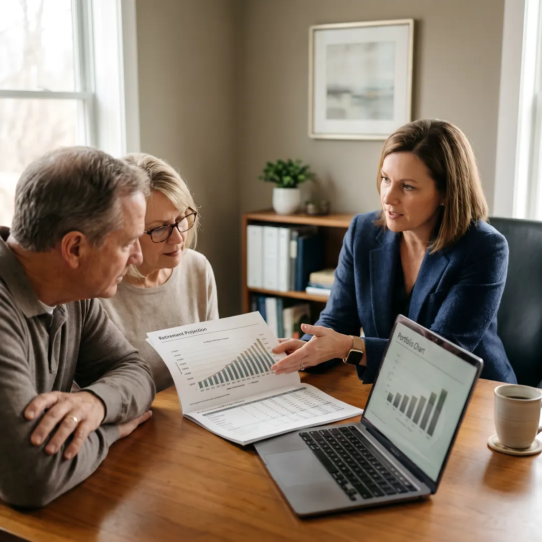 Family meeting with a retirement planning advisor