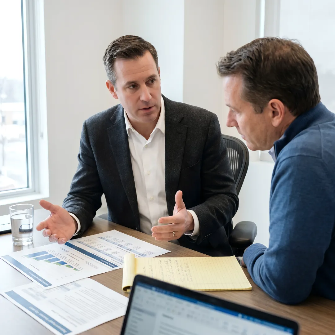 Advisor discussing tax planning strategy with a business owner