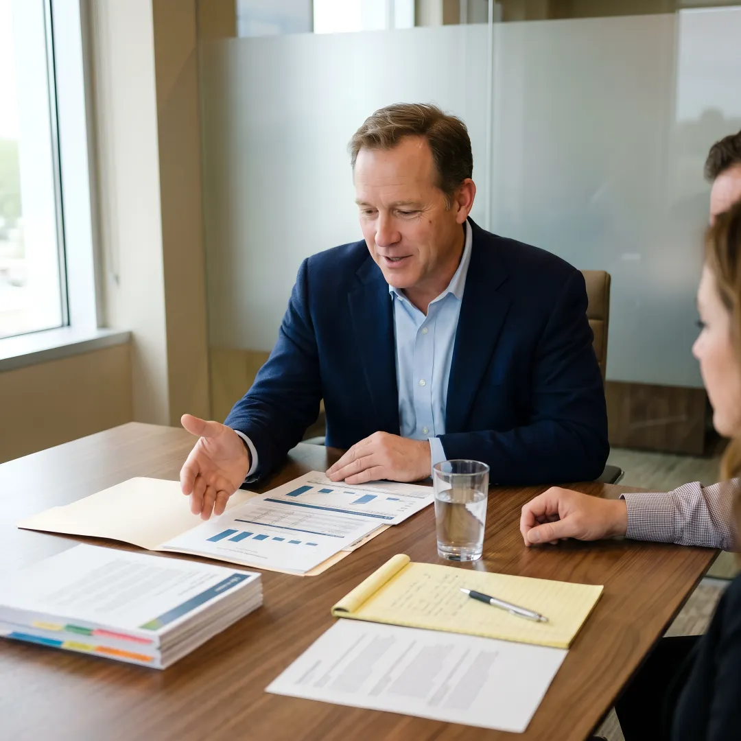 Financial advisor reviewing an integrated planning roadmap