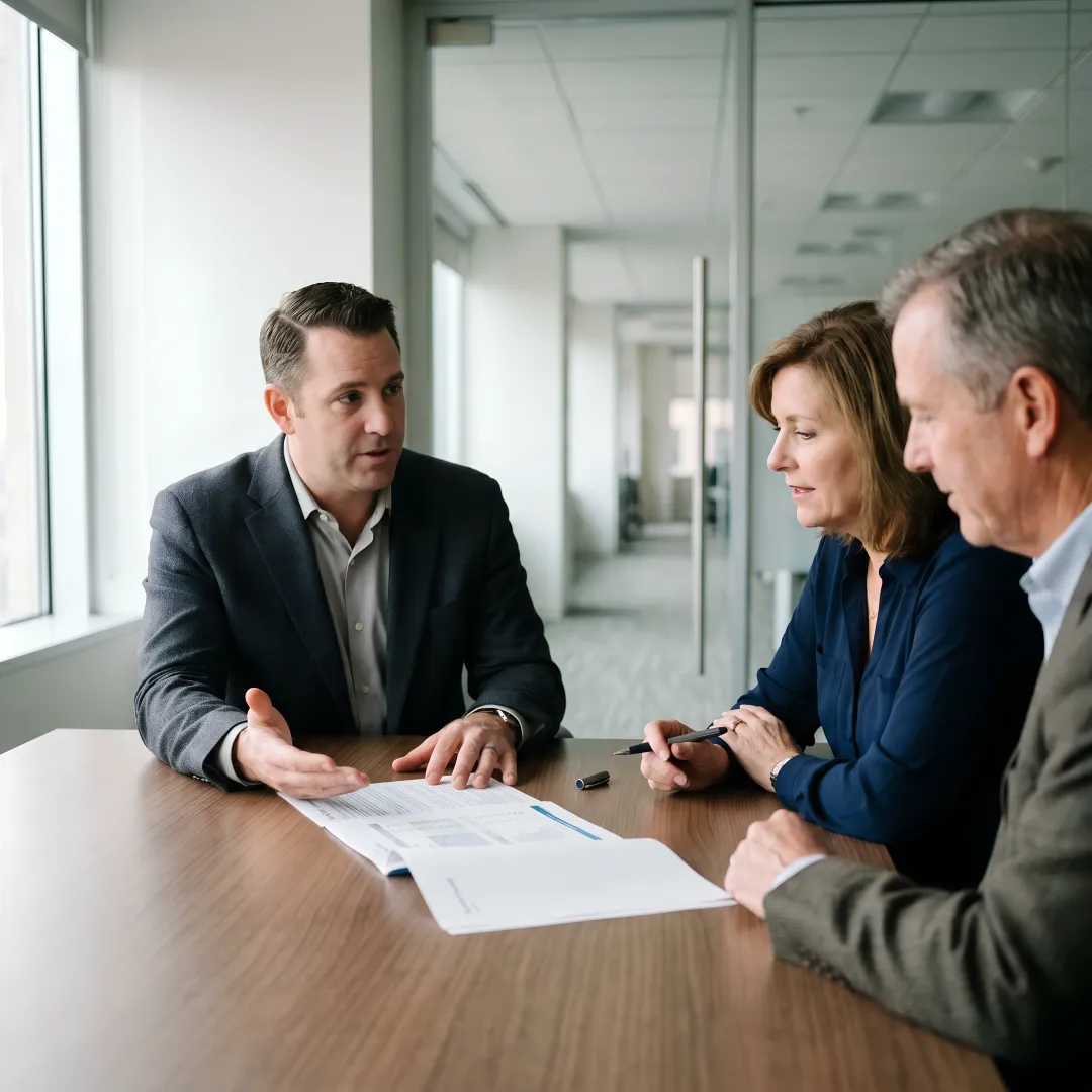 Financial planning meeting with advisor and clients