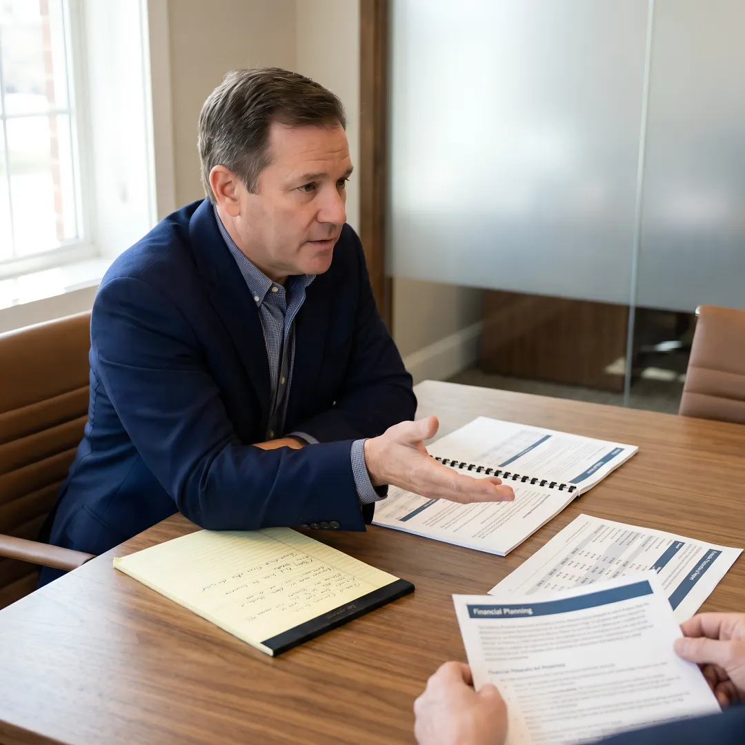 Advisor outlining an integrated financial planning process