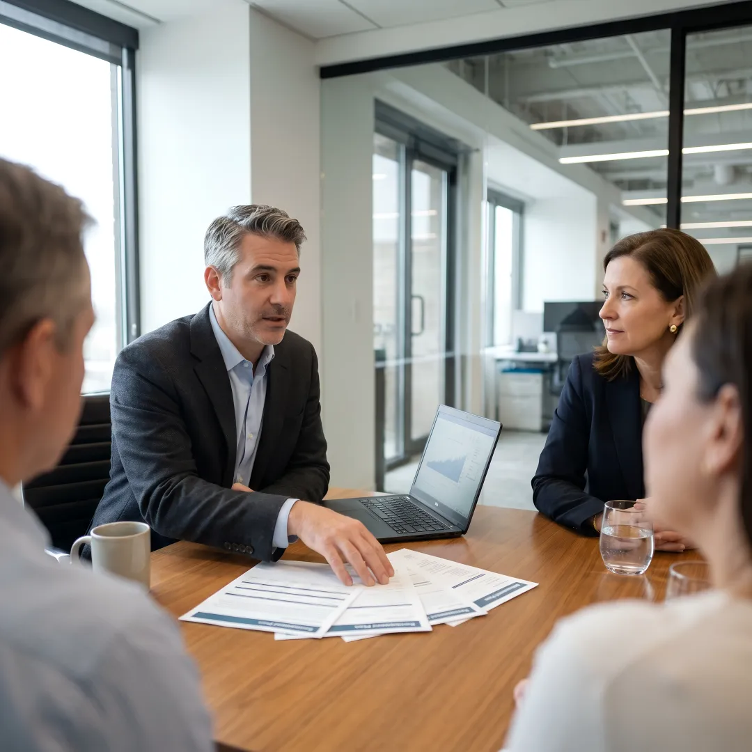 Defined contribution plan advisors meeting with business clients