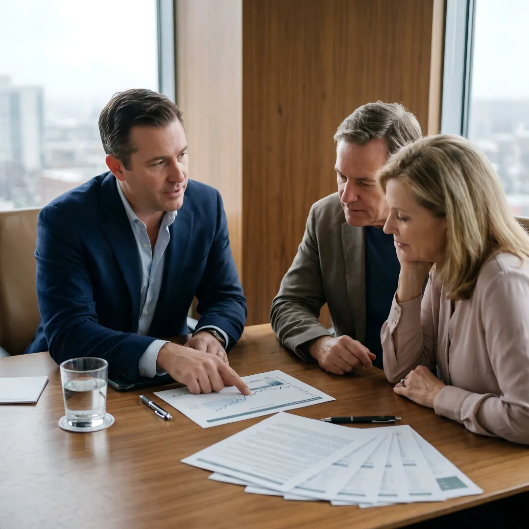 Retirement advisor meeting with clients