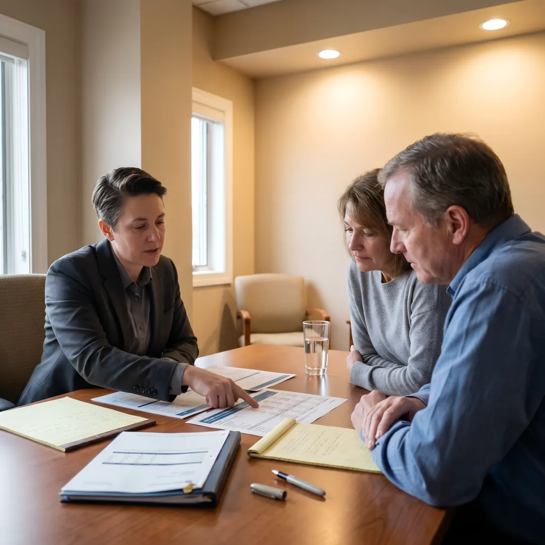 Advisor reviewing a retirement plan with clients