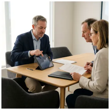 Financial advisor explaining rollover steps to clients