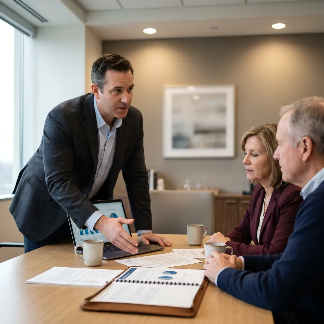Advisor explaining integrated financial plan