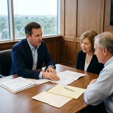 Advisor reviewing estate and tax planning documents