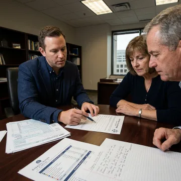 Advisor reviewing charitable giving plan with clients