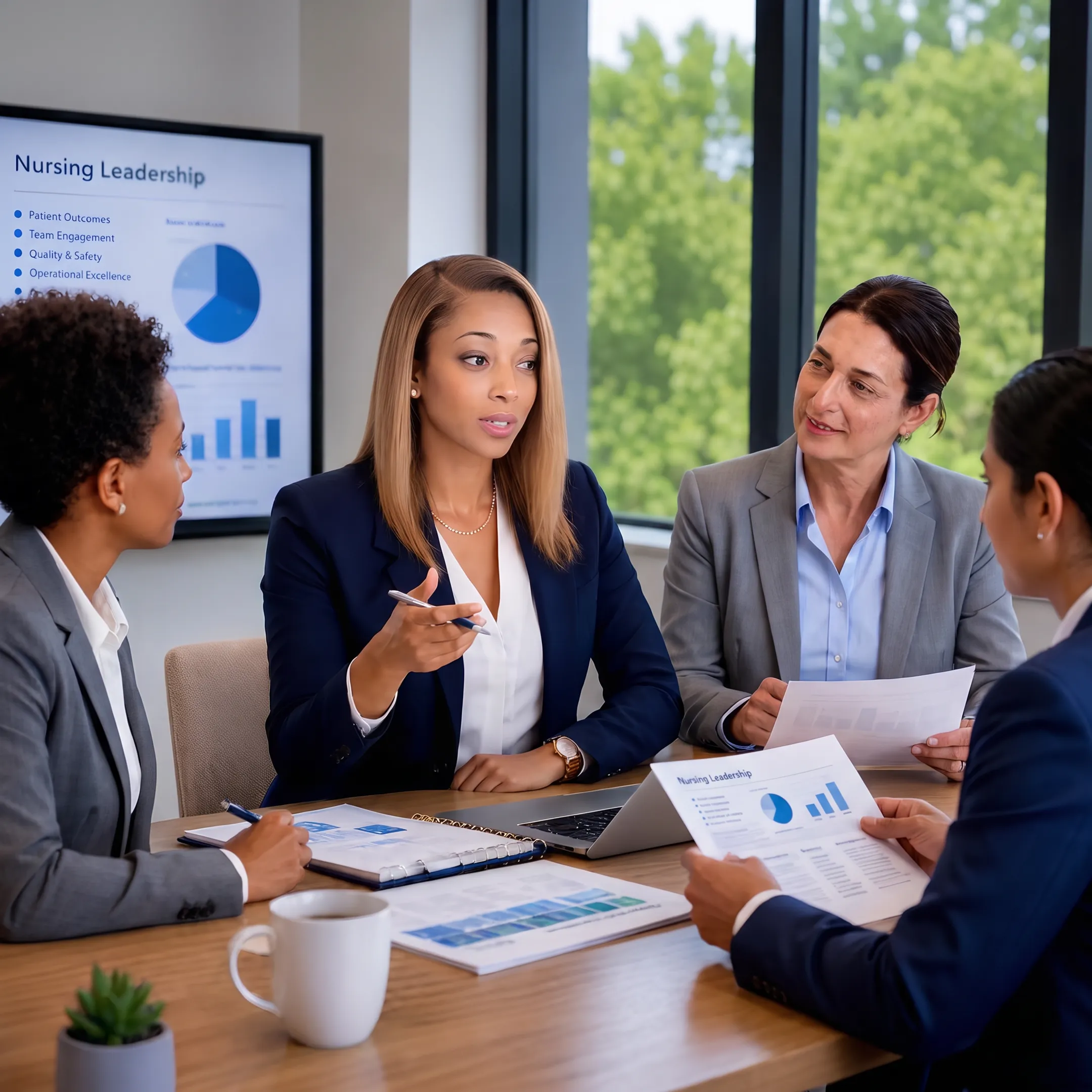 Healthcare leaders participating in an executive education discussion