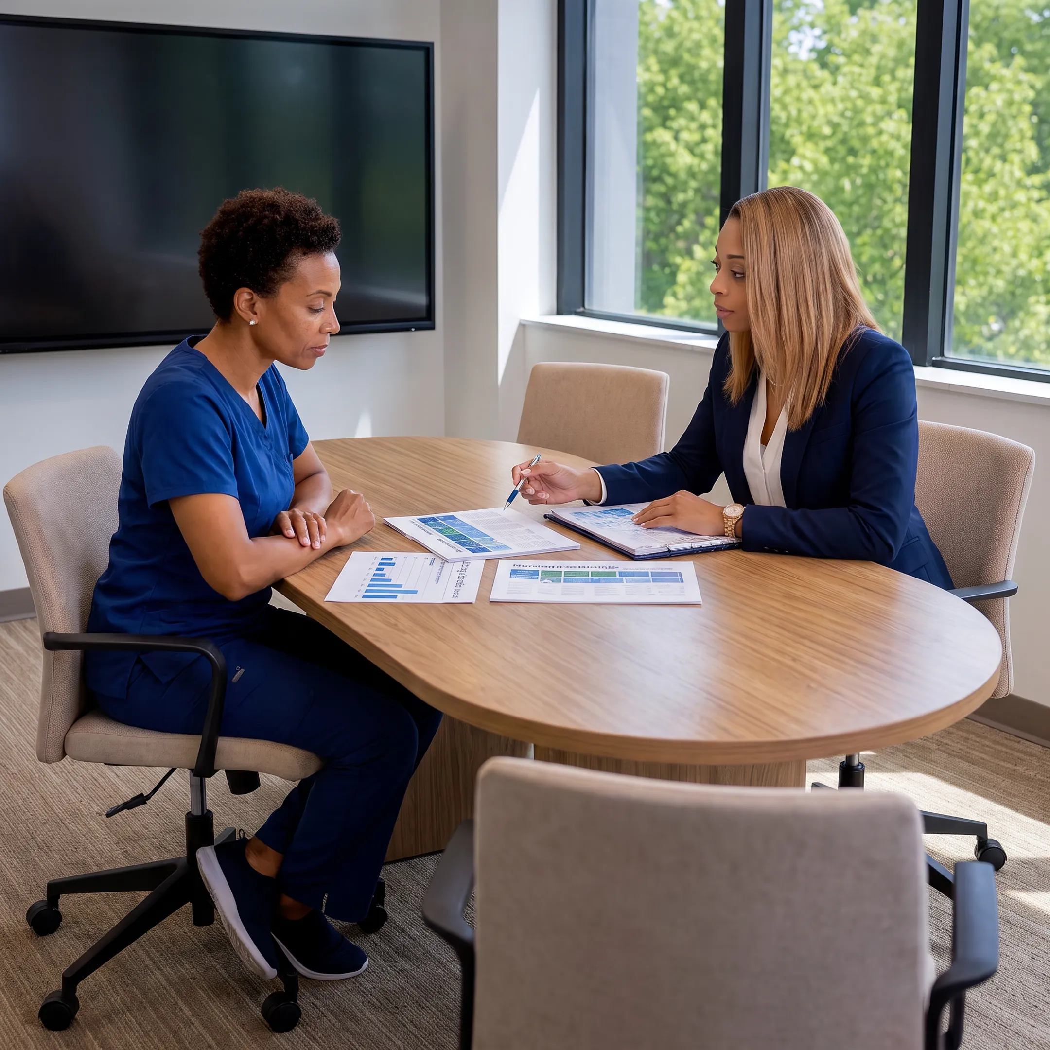 Healthcare executive receiving individualized leadership coaching