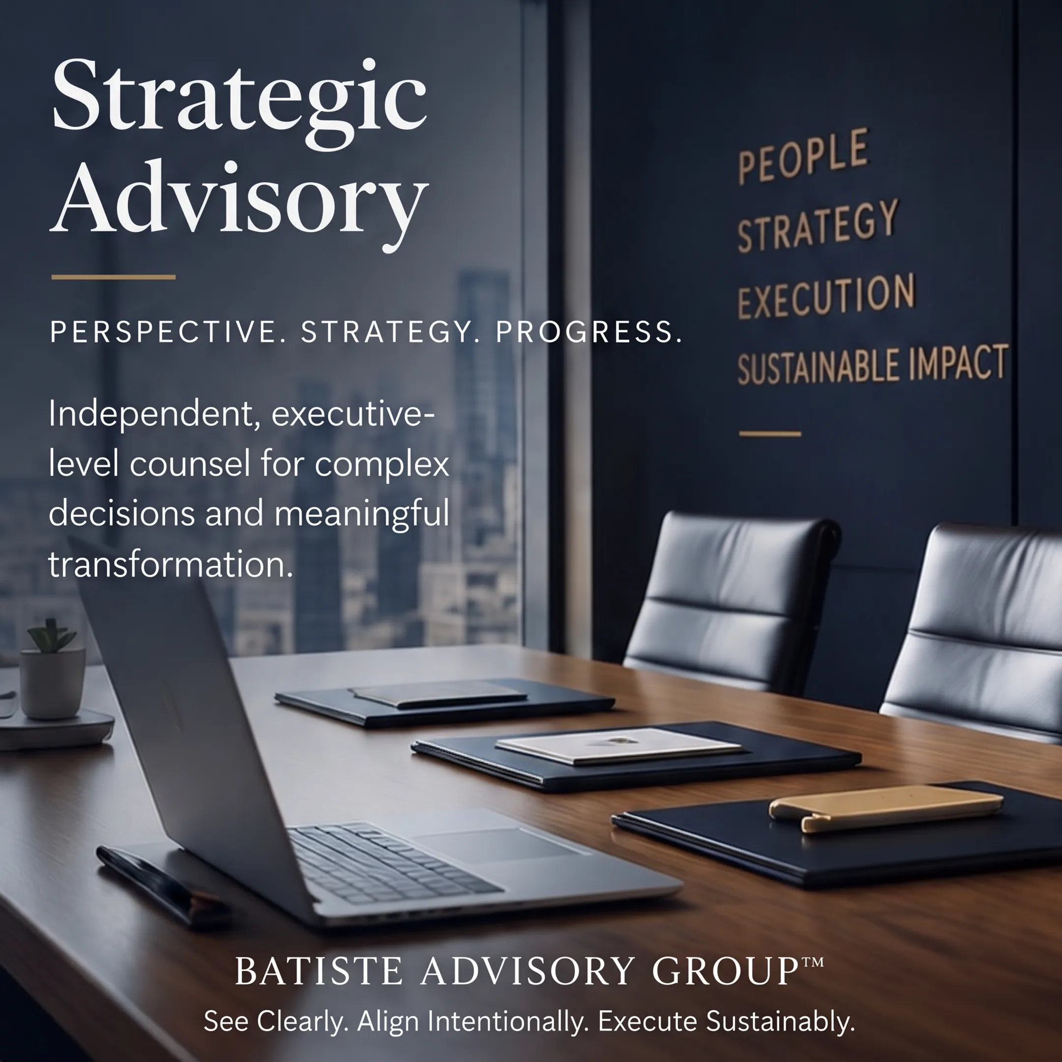 Healthcare executive strategic advisory meeting with organizational leaders