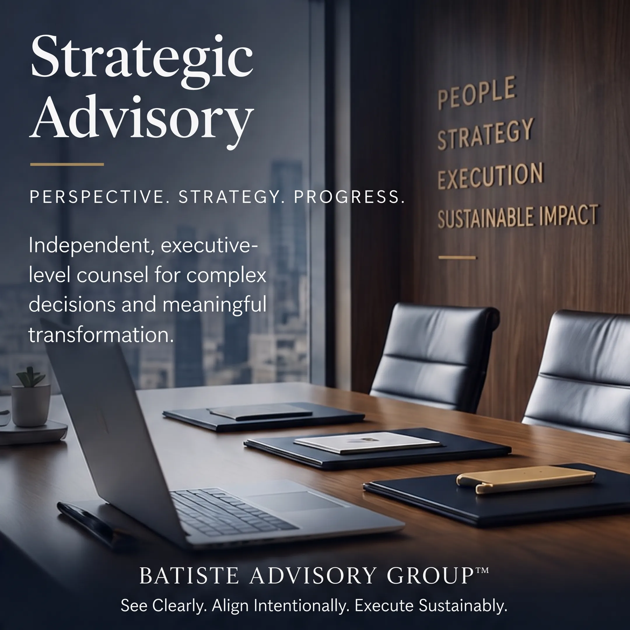 Healthcare executive consulting with organizational leaders during a strategy discussion