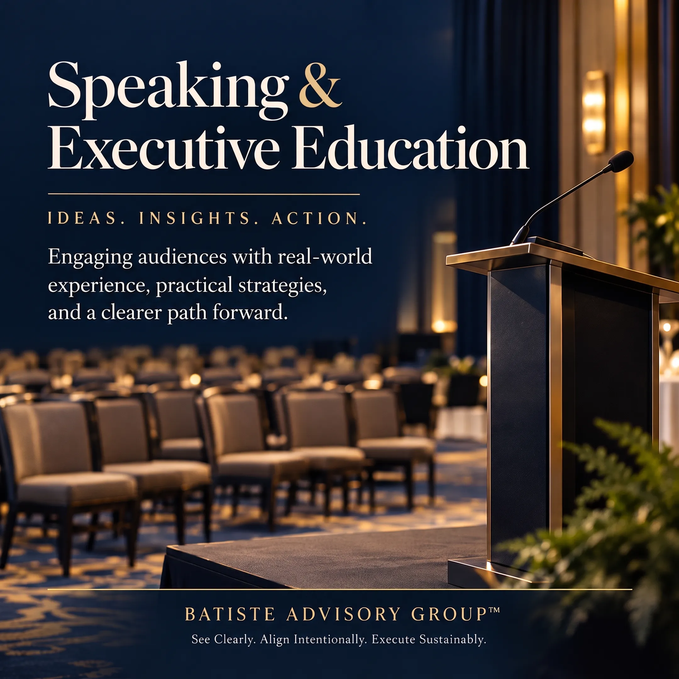 Dr. Quanna Batiste delivering a leadership keynote to an engaged professional audience