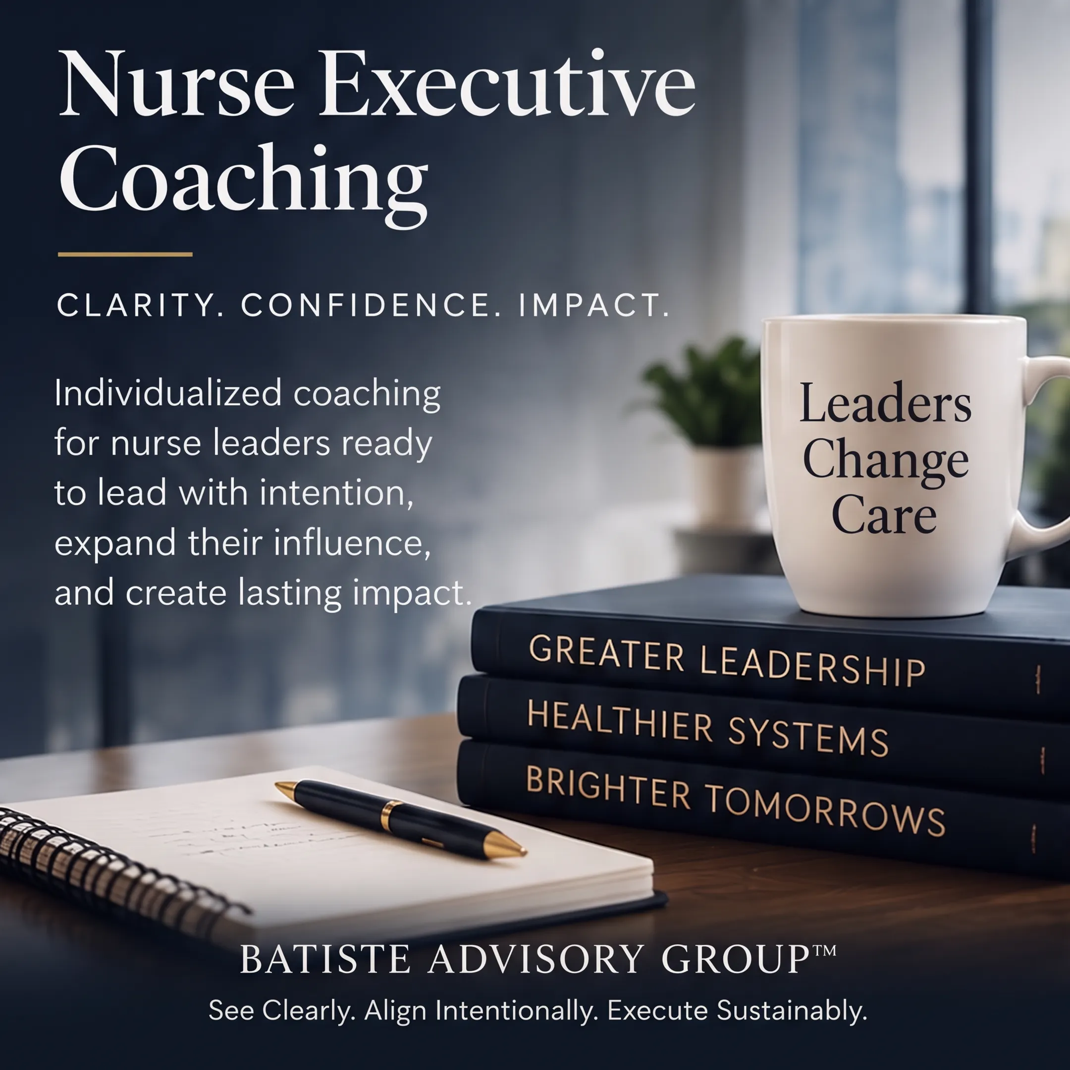 Healthcare executive reviewing leadership goals with an experienced coach