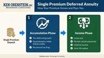 Single premium deferred annuity two-phase accumulation and income process flow