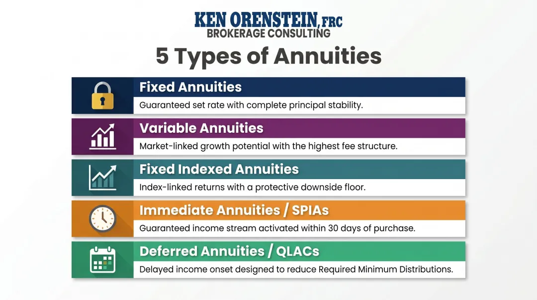 Five types of annuities overview from fixed to deferred income contracts