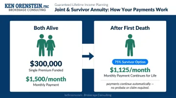 Joint and survivor annuity 75% survivor benefit payment flow example