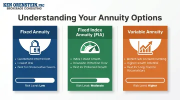 Three annuity types comparison chart fixed variable and fixed index