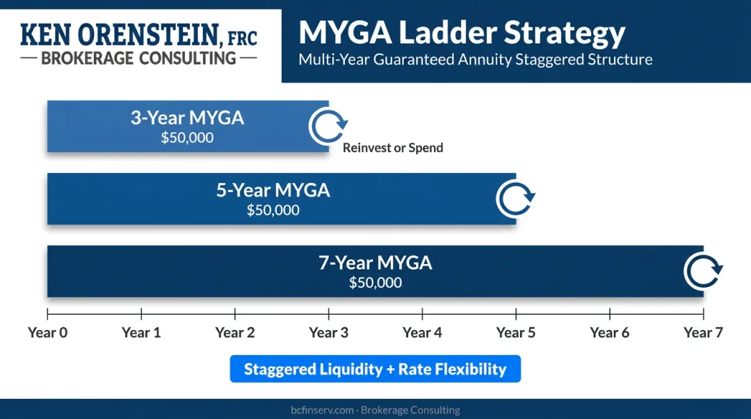 MYGA laddering strategy across 3-year 5-year and 7-year contract terms