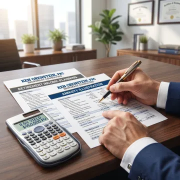 Retirement planning documents for fixed indexed annuity strategy