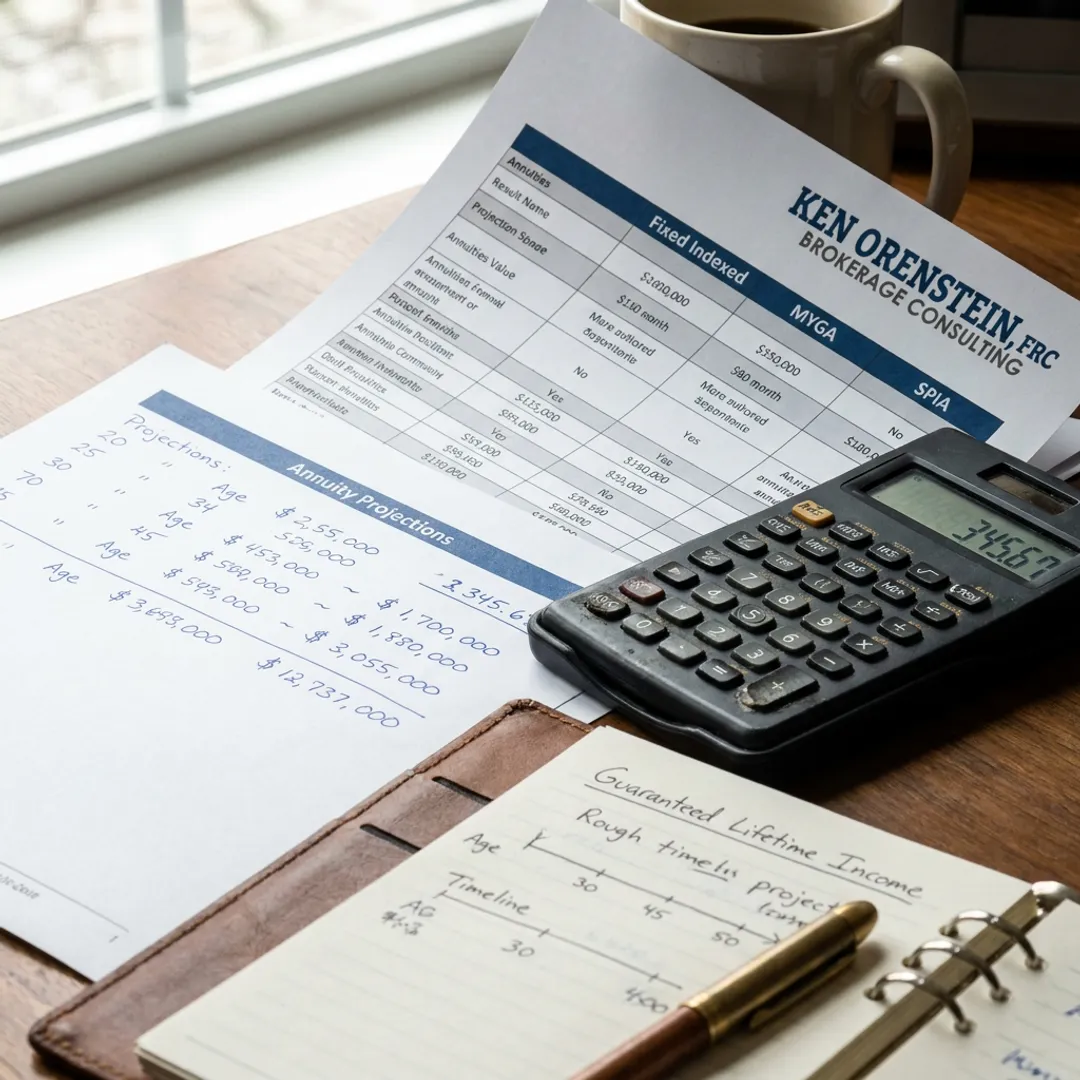 Advisor comparing annuity contract options