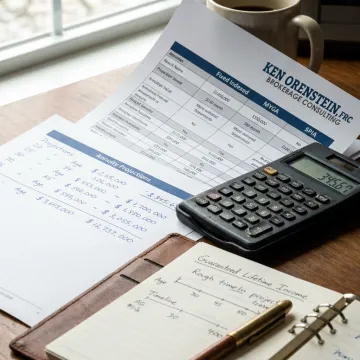 Advisor comparing annuity contract options