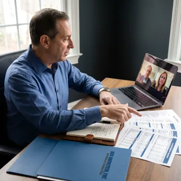 Fixed annuity planning session with retirement income documents