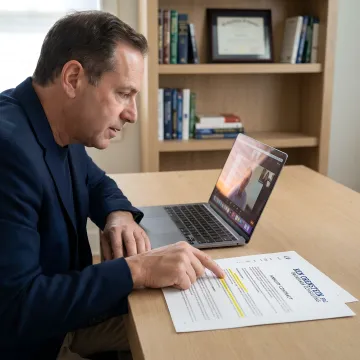 Advisor explaining annuity contract features