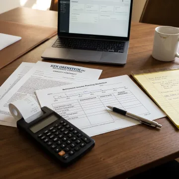 Annuity contract review with retirement planning documents