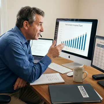 Advisor comparing retirement income payout options