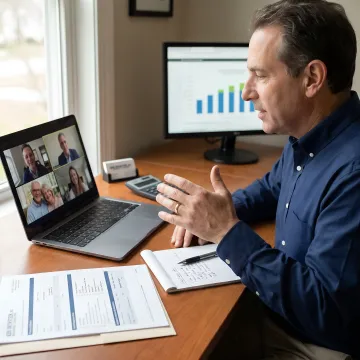 Advisor reviewing charitable gift annuity plan with client