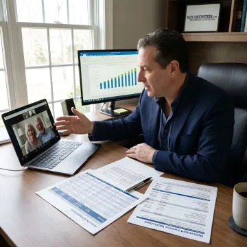 Advisor explaining annuity steps to a retired couple