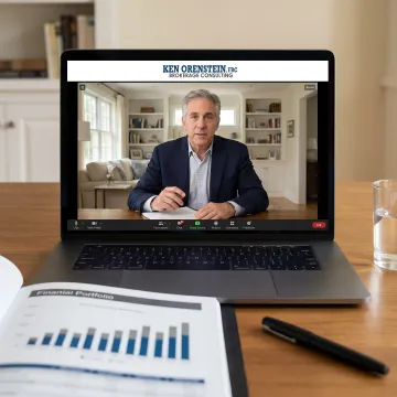 Advisor reviewing charitable gift annuity documents with retirees