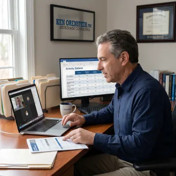 Advisor comparing variable annuity contract details