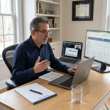 Retirement advisor explaining annuity options