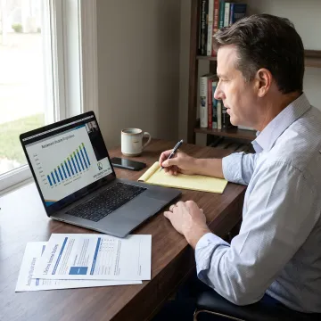 Advisor comparing annuity payout choices on a laptop